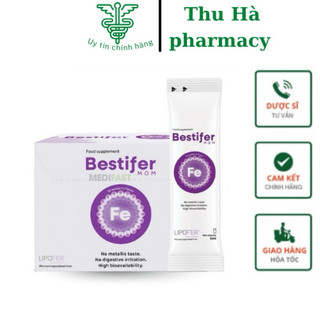 Bestifer Mom - Sắt cho mẹ bầu sau sinh hỗ trợ giảm thiếu máu do thiếu sắt, không tanh không táo bón (hộp 24 gói)