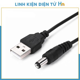 Cáp sạc usb to dc 5.5x2.1, dây sạc usb sang jack tròn dc
