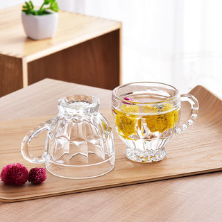 Bộ 6 cốc thủy tinh trong, cốc loại đẹp, có tay cầm (GD Quý Nhi)