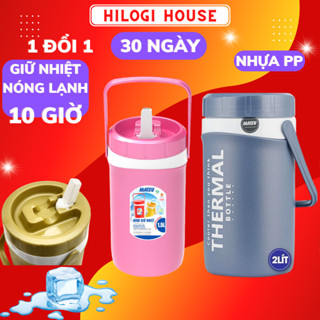  Bình giữ nhiệt 2000ml Duy Tân HiLOGI 2 lớp nhựa PP nhũ nhám chống trầy giữ nóng 6h lạnh 10h có vòi rót và quay xách 