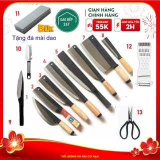 SK022  [ Được Xem Hàng ] Bộ dao nhà bếp 10  món chặt cây - chặt xương - chặt gà - dao thái thịt