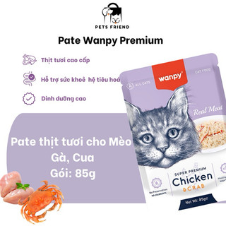 Combo 10 gói pate wanpy premium cho mèo 85g - hàng chuẩn công ty