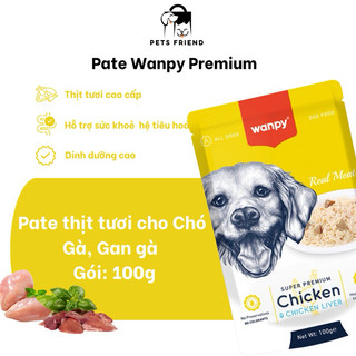 Combo 10 gói pate wanpy premium cho chó 100g - hàng chuẩn công ty bao bì mới