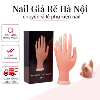Bàn tay giả silicone tập làm nail - loại khớp dẻo linh hoạt
