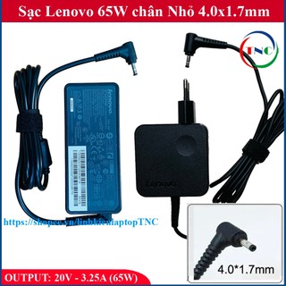 Sạc Laptop Lenovo 20V 3.25A (65W) chân Nhỏ 4.0x1.7mm - đường kính đầu sạc 4mm (Adapter Lenovo IdeaPad)