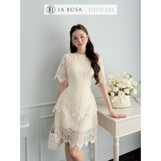 Váy Dáng Chữ A La Rosa Hai Tầng Ren Tạo Độ Bồng Sang Chảnh Thiết Kế Tinh Tế Chất Liệu Mềm Mại Cao Cấp  V1006