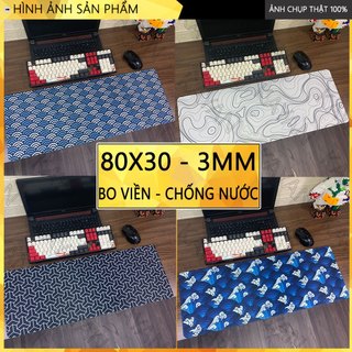 Bàn di chuột, lót chuột chống nước Minimal cỡ lớn 80x30cm, dày 3mm, có bo viền