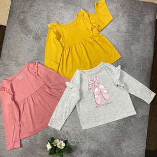 Áo dài tay bé gái TDUN A025 chất cotton mềm mịn mặc thu trơn nhiều màu size 12/18m-5y bé 6-19kg hàng dư
