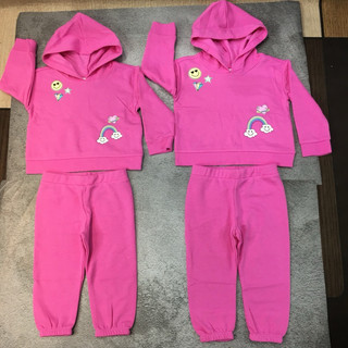 Bộ thu đông bé gái TDUN B059 hàng dư màu hồng chất nỉ bông mềm ấm size 12/18m-5y 6-20kg