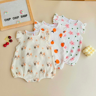 Body cánh tiên xô muslin thoáng mát cho bé gái