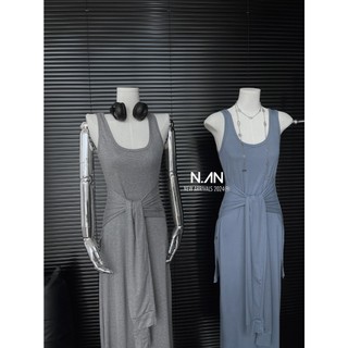 Váy thun thắt eo sát nách basic chanh sả hàng QCL1 size SM