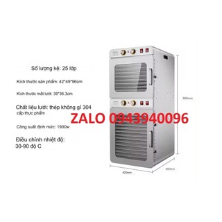 Máy sấy thực phẩm 25 khay -2 tầng sấy độc lập - Núm điều khiển bằng cơ bền bỉ- Hàng chính hãng 100% -Bảo hành 12 tháng