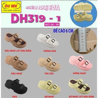 Dép nhựa nữ duwa dh319-1 đế 6 phân 2 quai có khoá