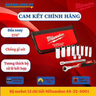 Bộ socket 12 chi tiết 48-22-9001 milwaukee bảo hành trọn đời