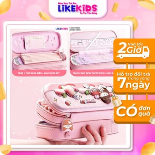 Hộp bút hoạ tiết 3d cho bé gái - likekids