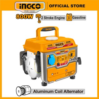 Máy phát điện ingco 800w GE8002 chạy xăng dây nhôm, khởi động giật nổ, bình xăng 4L động cơ 2 thì