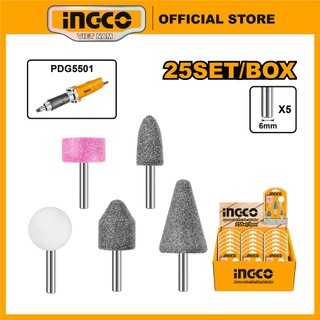 Bộ 5 đầu mài cho máy mài khuôn ingco akb0502 cốt 6mm thích hợp cho máy mài khuôn pdg5501