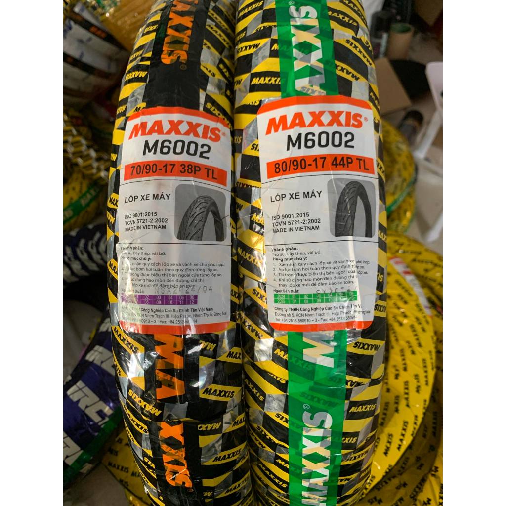 Vỏ lốp Maxxis 6002 size 70/90-17 và 80/90-17. Vỏ không ruột XE SỐ, CÔN TAY