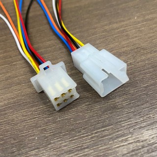 TV37 - Jack nhựa xe máy 6P 2.8 bấm Cos 2.8mm & dây điện sẵn (15cm)