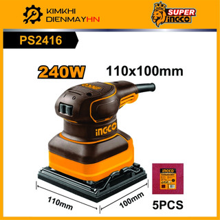 Máy chà nhám vuông ingco ps2408 ,ps2416 240w, đế chà nhám vuông 110x100mm, kèm 5 miếng giấy nhám