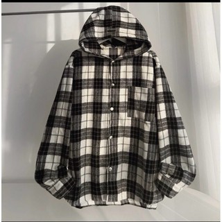 Áo Khoác Sơ Mi Caro Nữ Unisex Có Nón Vải Bố Dày Mát Chống Nắng Tốt, 3 Màu