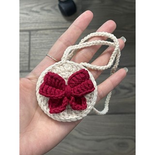  Túi đựng tỏi cho bé bằng len . Túi đựng tỏi nơ xinh cho bé gái   Hàng có sẵn  