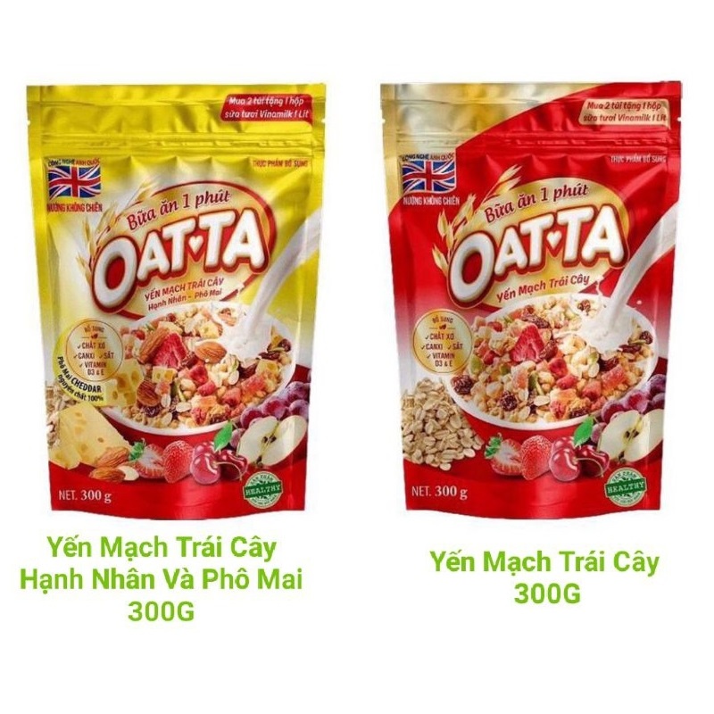 Yến mạch trái cây hạnh nhân phô mai Oatta gói 300g