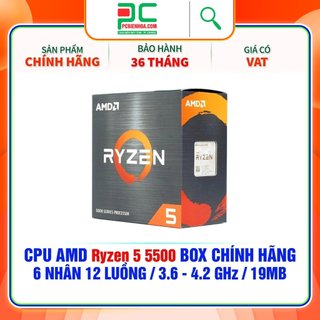 CPU- BỘ VI XỬ LÝ AMD RYZEN 5 5500 ( 6 NHÂN 12 LUỒNG / 3.6 - 4.2 GHZ / 19MB ) HÀNG CHÍNH HÃNG