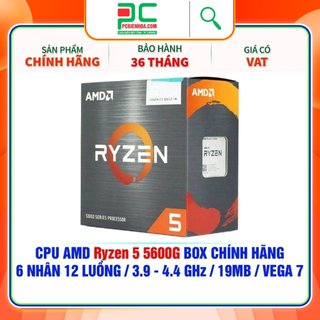 CPU AMD RYZEN 5 5600G ( 6 CORES / 12 THREAD | 3.9GHZ BOOST 4.4GHZ | 16MB CACHE | PCIE 3.0 | TDP 65W)