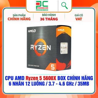 [Mã SPHACL7 giảm 6% đơn 1TR2] Xả kho CPU AMD Ryzen 5 5600X 3.7GHz Boost 4.6GHz|6 Nhân /12 Luồng|32MB Cache|PCIe 4