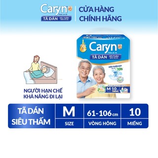 Tã/Bỉm dán người lớn siêu thấm Caryn dành cho người hạn chế khả năng đi lại Size M (10/20/40pcs)