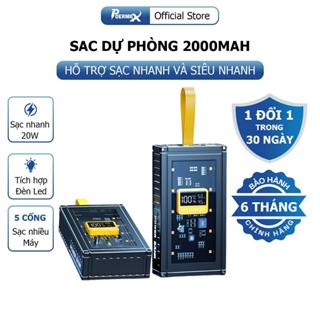 Sạc dự phòng 2000mAh hỗ trợ sạc nhanh 5 cổng ra sạc cùng lúc nhiều thiết bị