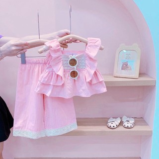 Bộ quần áo bé gái- Set bộ bé gái ren cánh tiên sát nách cao cấp cho bé từ 1 tuổi đến 7 tuổi