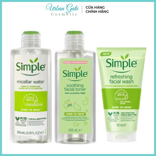 Sữa rửa mặt SIMPLE 150ml | Nước hoa hồng Simple 200ml | Tẩy trang Simple 200ml