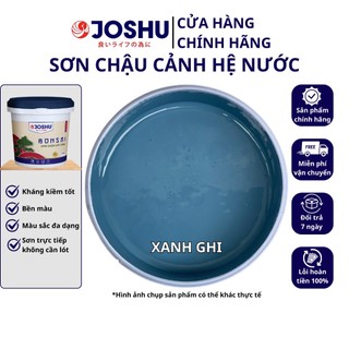 Sơn chậu cảnh giả đá JOSHU màu xanh ghi hộp 1L có kháng kiềm, Sơn chậu kiểng