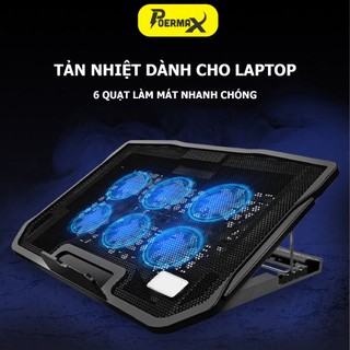 Đế tản nhiệt laptop trang bị 6 quạt tản nhiệt  tốc độ gió mạnh làm mát nhanh – Poermax H9