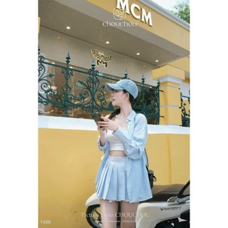 Sét bộ áo sơ mi kẻ sọc mix chân váy xếp ly kèm bra siêu xinh, set váy nữ đi chơi đi biển hàng đẹp chuẩn from