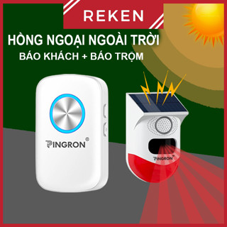 Chuông báo khách không dây và báo động chống trộm ngoài trời Pingron CP10 dùng năng lượng mặt trời