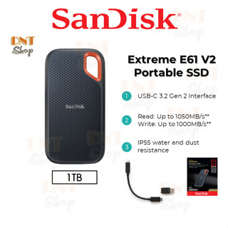 Ổ cứng di động Portable SSD SanDisk Extreme E61 V2 Mới 100% Bảo Hành 5 Năm USB 3.2 Gen 2 1TB / 2TB / 4TB