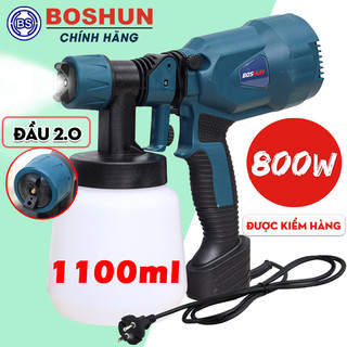 [CHÍNH HÃNG] Súng phun sơn cầm tay BOSHUN - Công suất 800W - Lõi đồng 100% - Dung Tích 1100ml - Đầu 3 Chia
