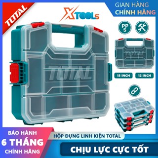 Hộp đựng linh kiện 12-15inchTOTAL Hộp nhựa đựng đồ nghề nhiều ngăn ghép nối, nhựa PP siêu bền, vách ngăn có thể tháo rời
