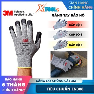 Găng tay bảo hộ 3M cấp độ 1 tiêu chuẩn EN388:4131 an toàn khi làm việc, lao động, thao tác chuẩn xác