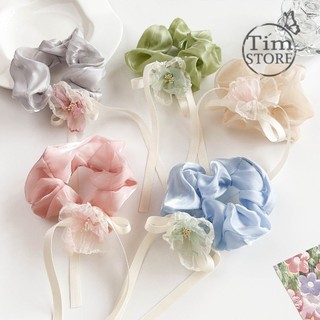 Dây cột tóc scrunchies nhẹ nhàng TIMSTORE phụ kiện buộc tóc phong cách tiểu thư hàn quốc