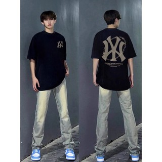 local brand fashion Thời trang Đen t-shirt ngắn tay thương hiệu bản địa Coed lỏng lẻo vòng cổ in nửa tay áo thun nam