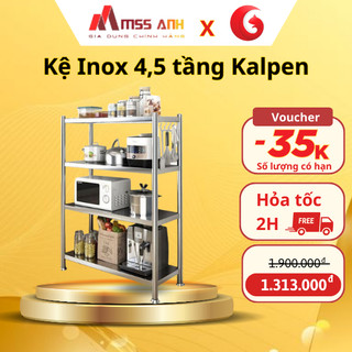 Kệ inox 4 tầng kalpen kin4k60 rộng 60cm, kệ kin4k80 rộng 80cm, 5 tầng kalpen kin5k60 rộng 60cm, kệ inox 5 tầng rộng 80cm