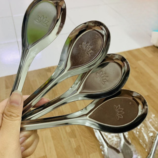 Thìa ăn cơm, muỗng phở inox 304 - LANGRUA - HOASEN001 - dài 15cm