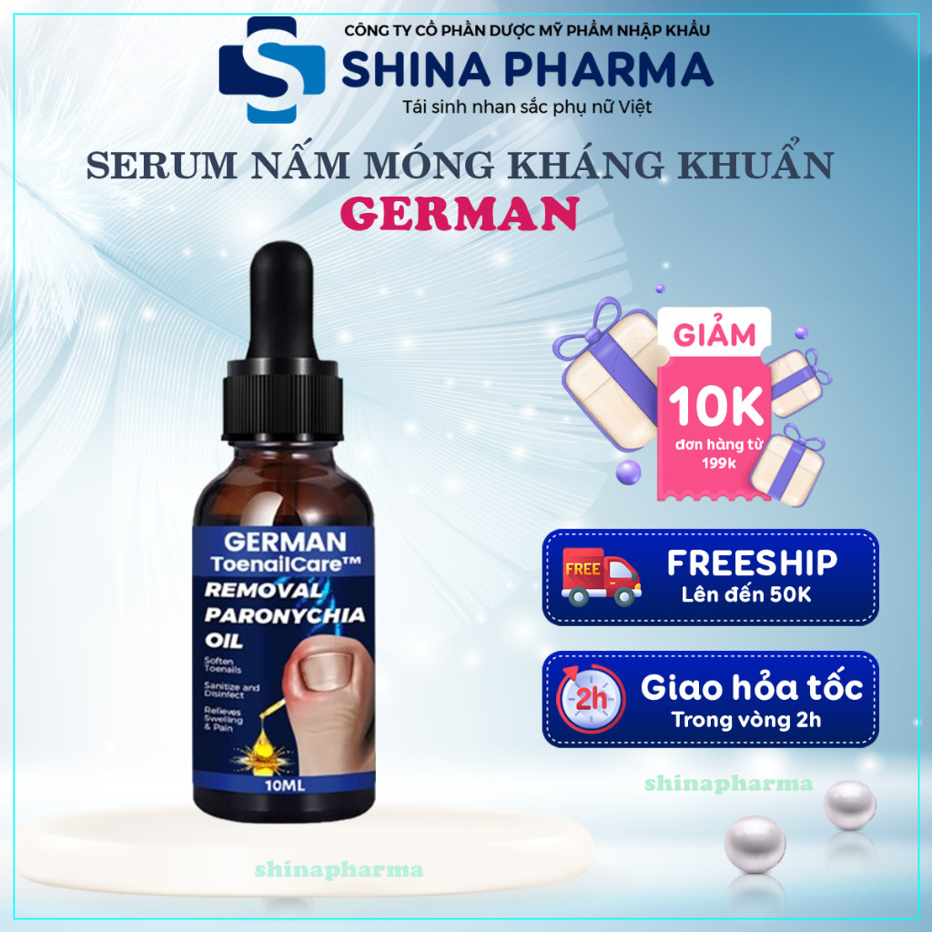 Tinh Chất Nấm Móng German Removal Paronychia Oil - Serum Kháng Khuẩn Phục Hồi Móng - Bảo Vệ Móng Loại Bỏ Nấm Móng