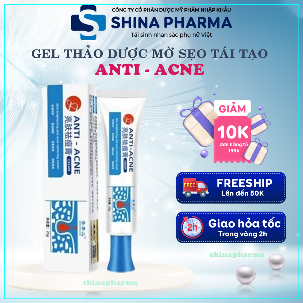 Kem Xóa Sẹo Rỗ Anti Acne 25g - Gel Anti Acne Loại Bỏ Sẹo Rỗ, Sẹo Lõm, Phục Hồi Vùng Da Bị Sẹo, Mờ Thâm Sáng Da