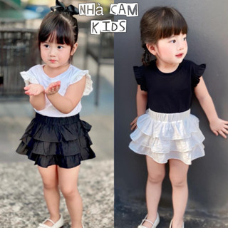 Chân Váy Cho Bé Gái, Chân Váy Xoè 3 Tầng Xinh Xắn 2 Màu Đen Trắng Cho Bé - Nhà Cam