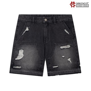 Quần short denim nam MIKENCO Double Knees Distressed Short